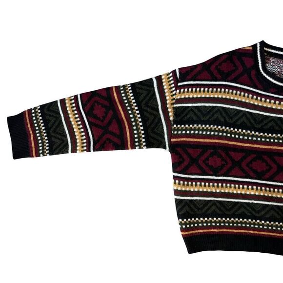 Womens Sweater Bohemian Knit Pullover Size 2XL‎ Multicolor Tribal Aztec Retro - Picture 4 of 9